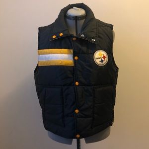 Vintage Pittsburgh Steelers Puffer Vest Large